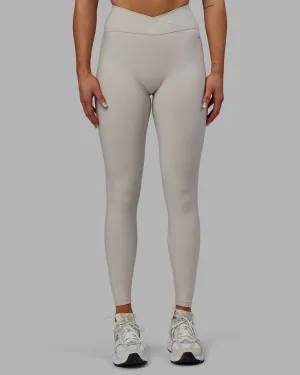 Sara Strike Ultra High-Rise Cross Over Waist Full Length Legging - Shale Beige Travel Outfit Skin Friendly Body Shaping Morning Stretch