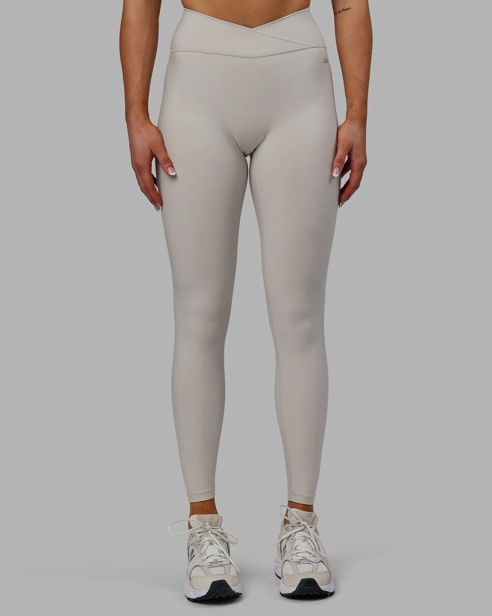 Sara Strike Ultra High-Rise Cross Over Waist Full Length Legging - Shale Beige Travel Outfit Skin Friendly Body Shaping Morning Stretch