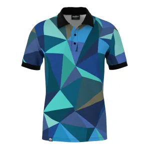 GarmentWashed Texture Moonlit Cubes Polo Shirt