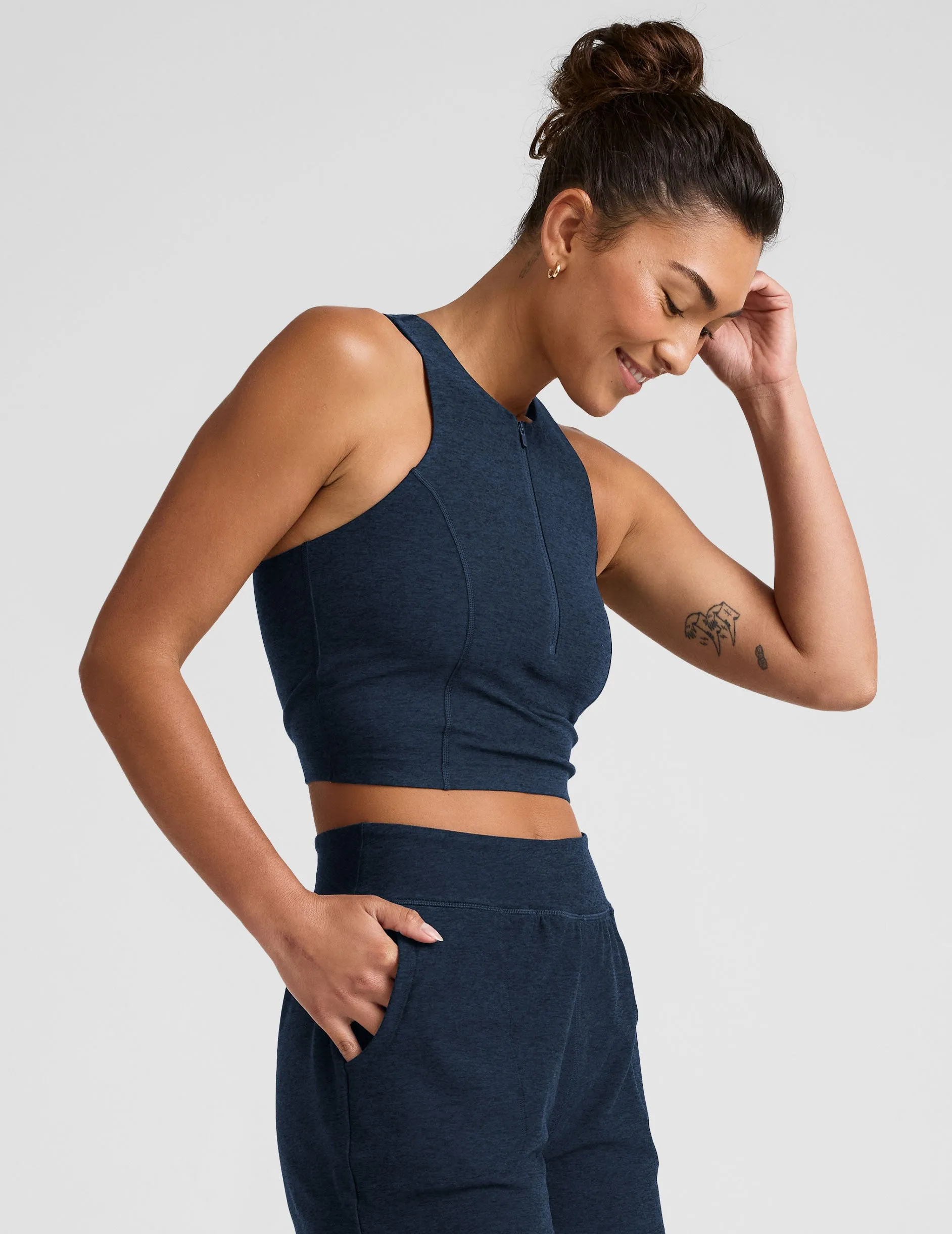 Spacedye Move Up Cropped Tank Wear alone seams Breathable Design