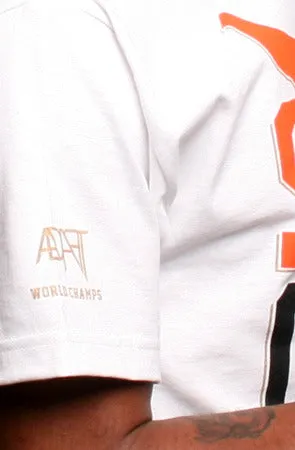 Cozy Fit High-Quality Fabric State of Mind :: World Champs Edition (Men's White/Orange/Gold Tee)