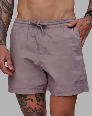 Daily 5" Short - Grey Purple Wrinkle Resistant Finish yoga clothing