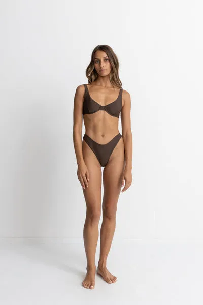 Stretch Recovery Fabric Rhythm Classic Hi Cut Bottom-Chocolate