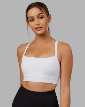Loose Fit Momentum Ribbed Sports Bra - White