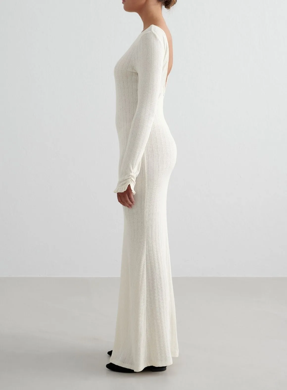 High End Quality Almond Pointelle Beach Dress