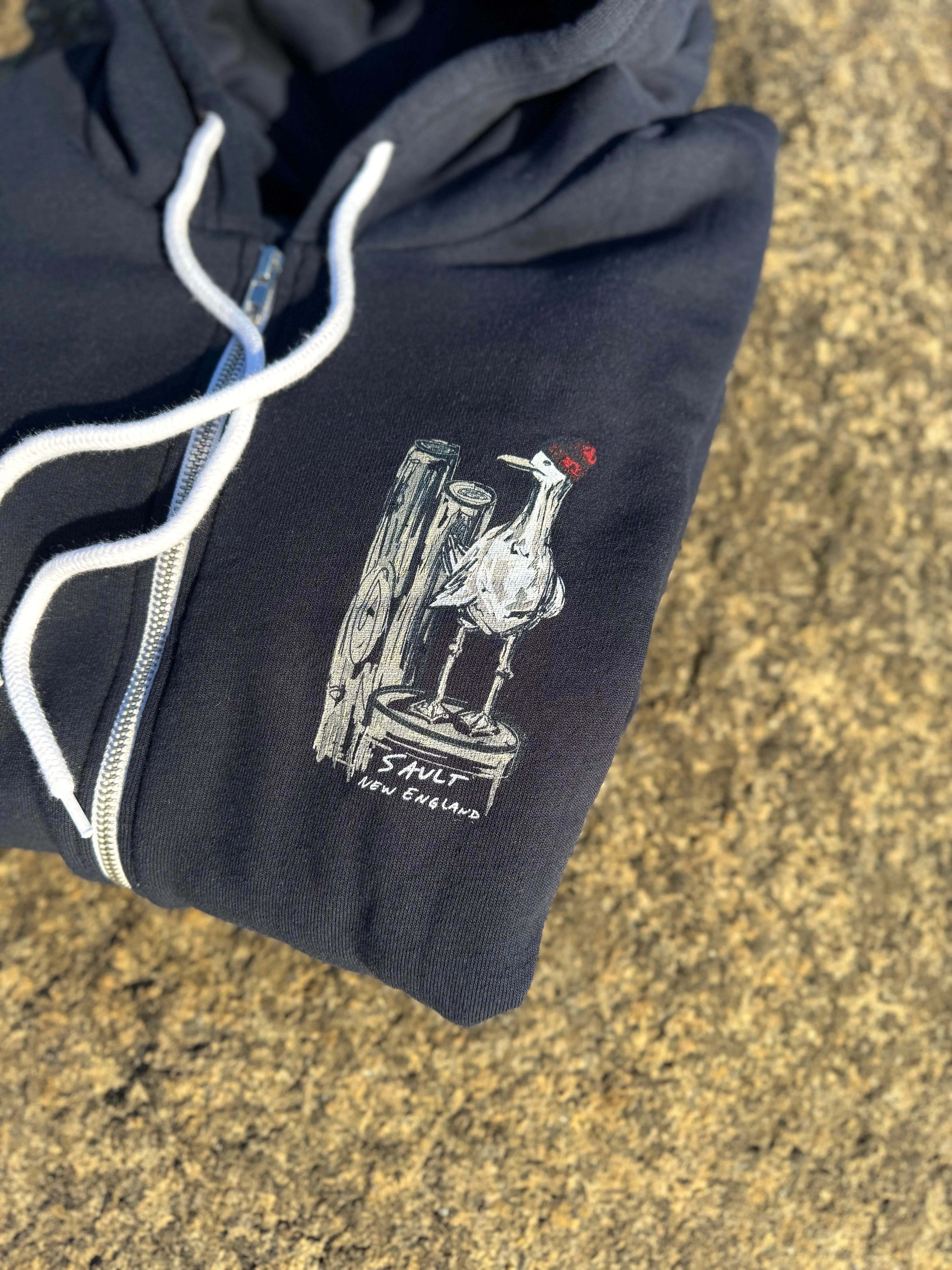 Gulliver the Seagull Zip-Up Hoodie, Navy?? Trendy Layered
