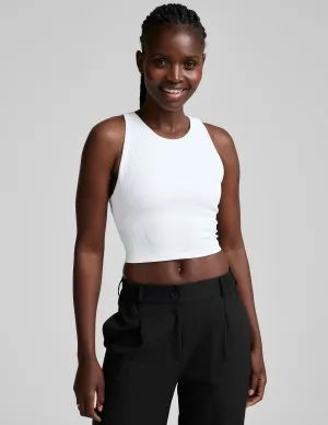 Refocus Ribbed Cropped Tank Four Way Stretch wide - track
