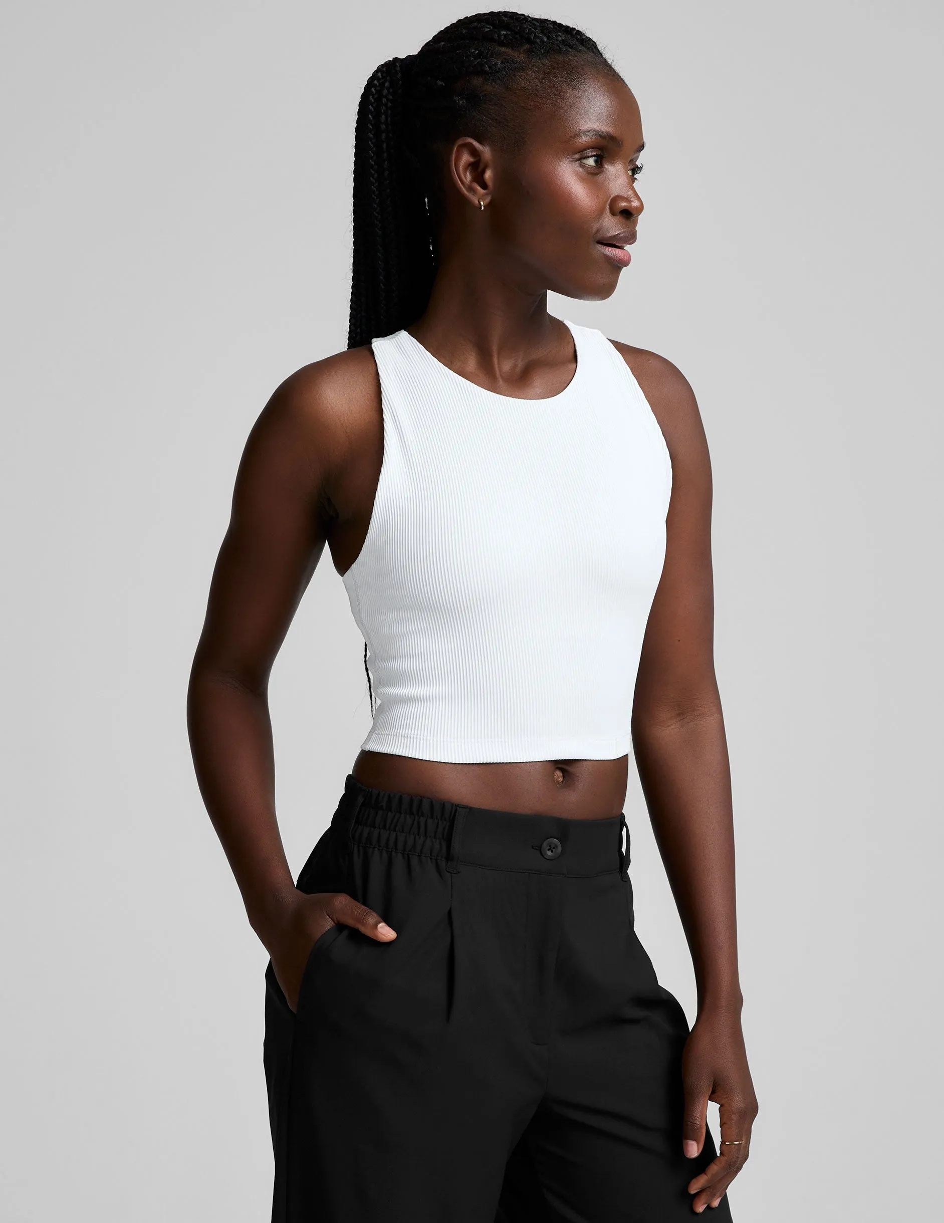 Stay Light Refocus Ribbed Cropped Tank