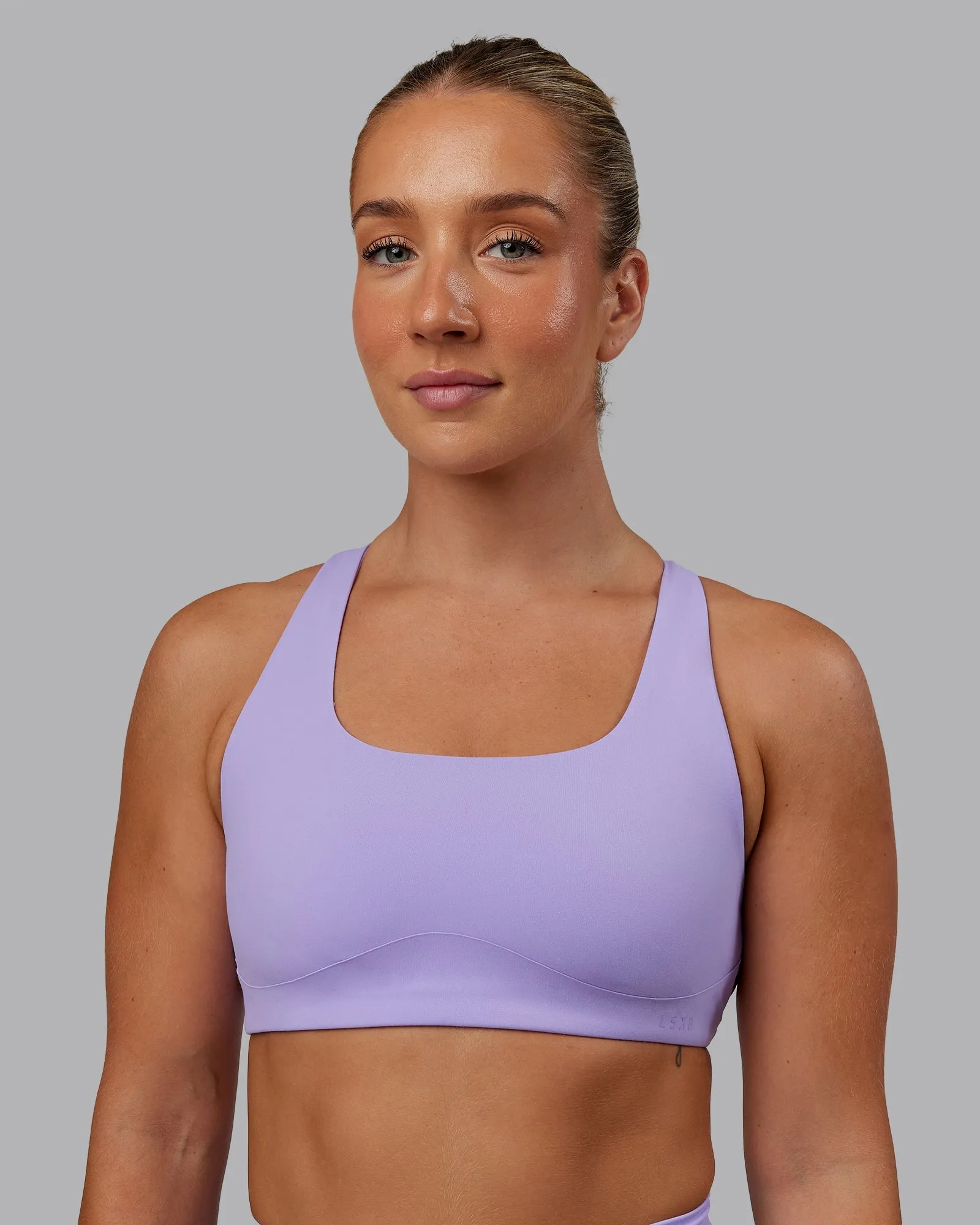 adjustable material Stretch stitching seams Aspire Sports Bra - Violet Ray