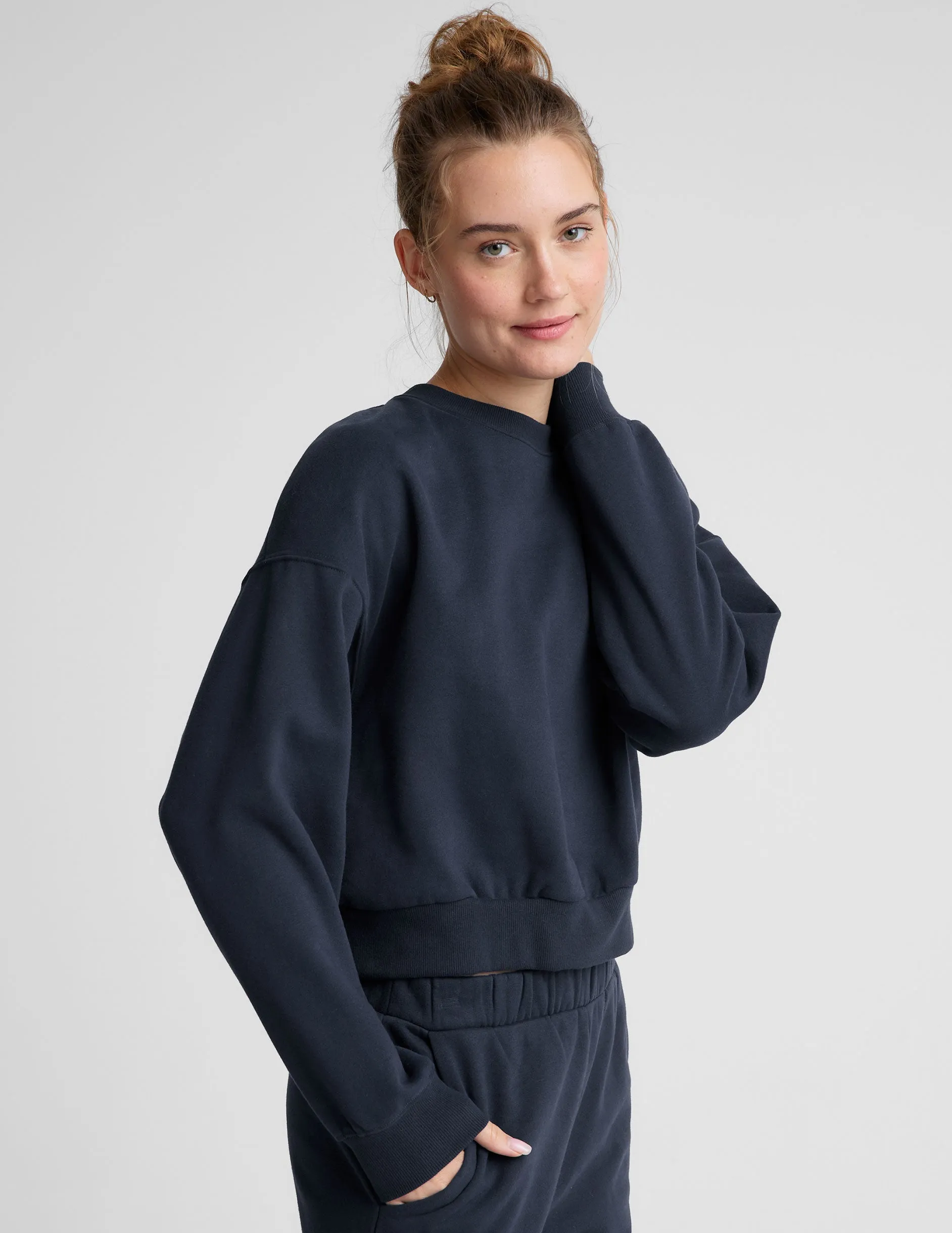 LuxeFleece Crewneck Sweatshirt casual top Versatile Layer