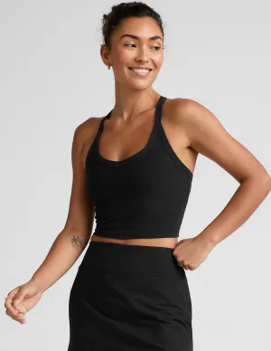 Double Layered Hem Reflective Trims Spacedye On The Up Cropped Tank