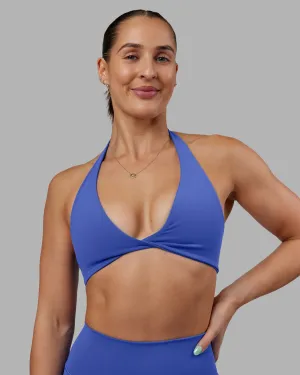 Abs Agile Halter Sports Bra - Power Cobalt Back support