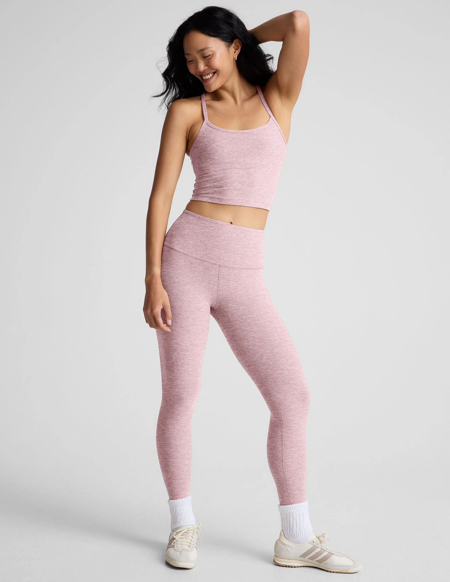 Spacedye Slim Racerback Cropped Tank Enhanced Ventilation Panels WrinkleFree Material