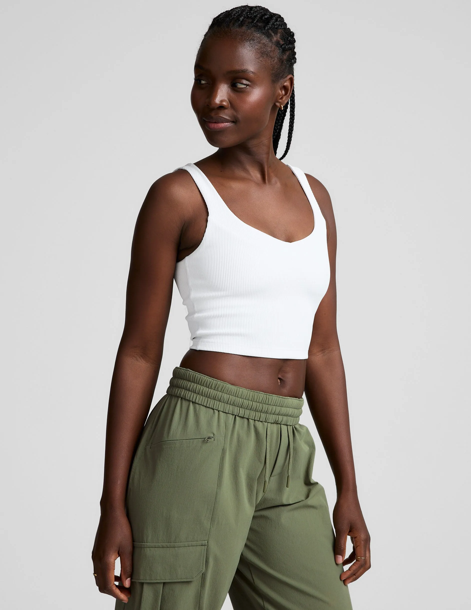 Impulse Ribbed Cropped Tank Travel Comfort