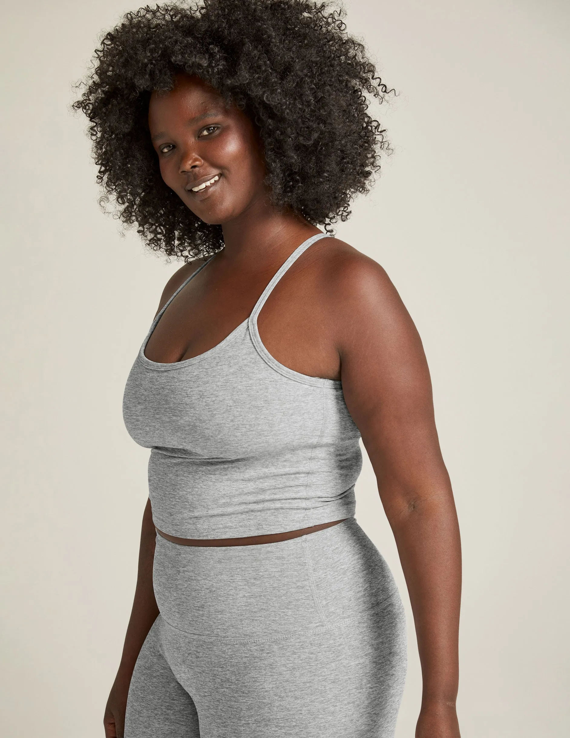 Spacedye Slim Racerback Cropped Tank Moisture Transport Fabric