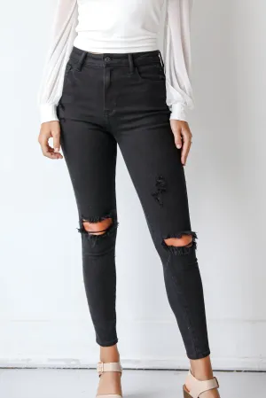 FINAL SALE - Reagan Black Distressed Skinny Jeans Go-To Garment Everyday Confidence
