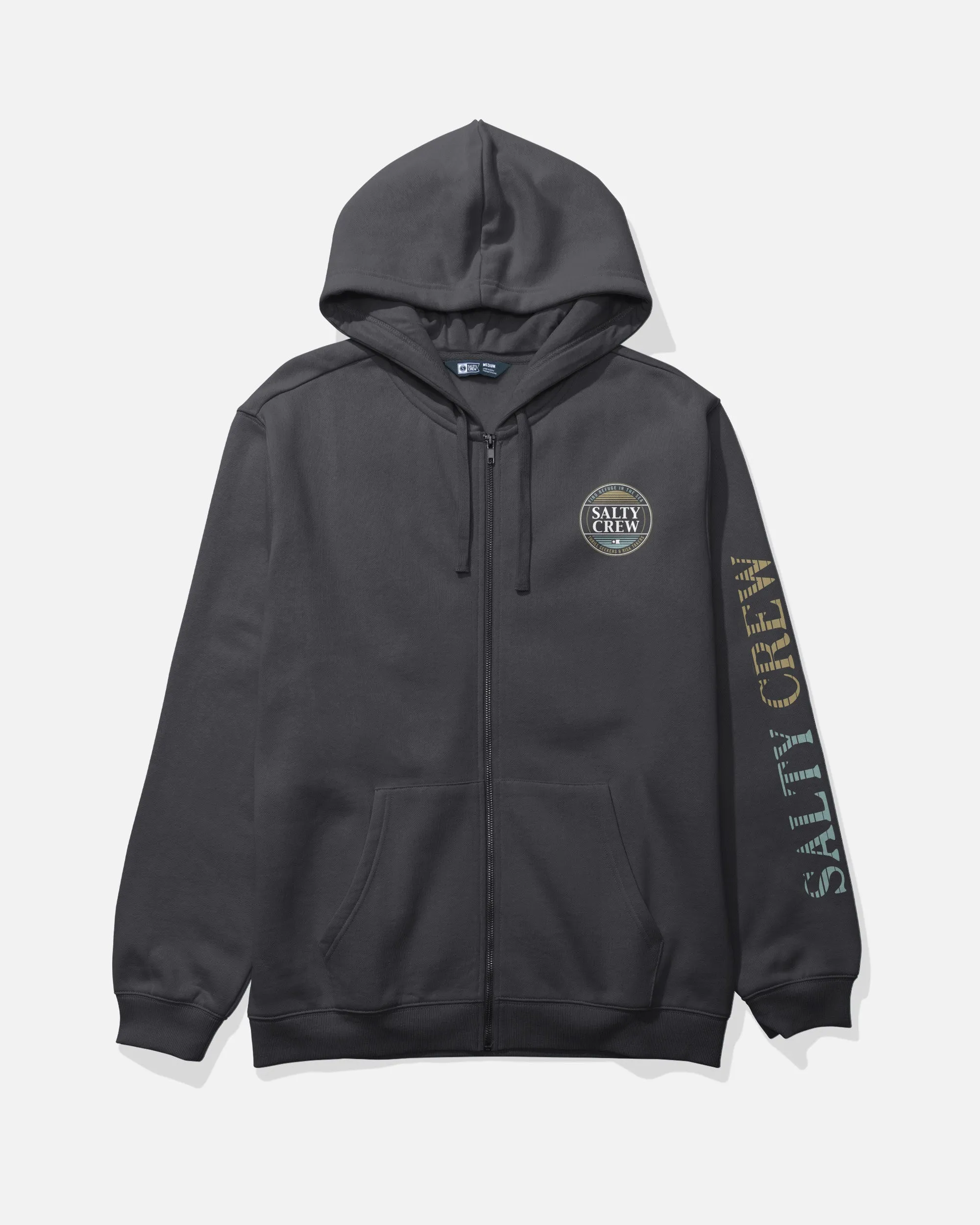 Simple Fade Zip Fleece Hoodie - Black Premium Quality