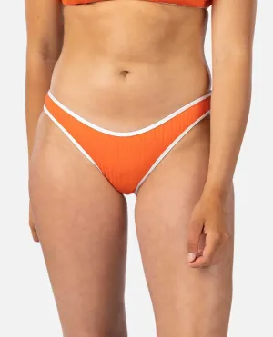 Abrasion Resistant Fabric Rip Curl Premium Surf High Leg Skimpy Bottom-Hot Orange