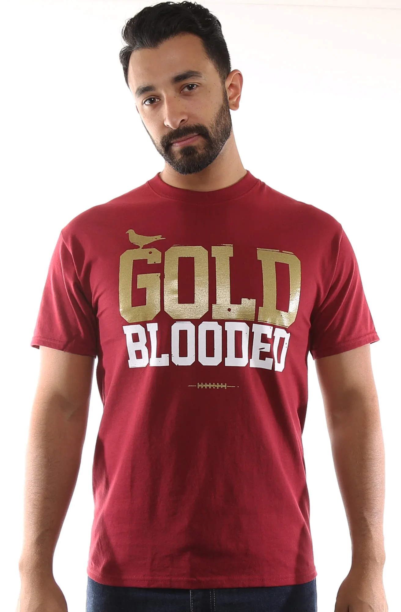 Gold Blooded (Men's Cardinal/Gold Tee) Easy Fit Chic And Comfortable