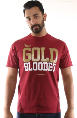 Gold Blooded (Men's Cardinal/Gold Tee) Easy Fit Chic And Comfortable
