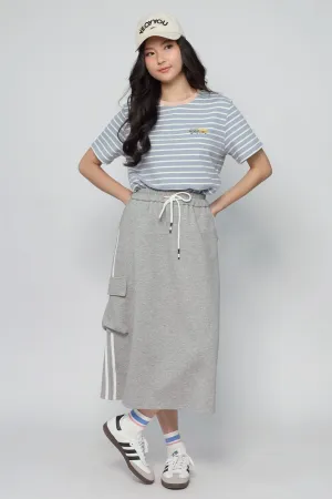 JOY - Flux Stripes Cargo Skirt in Grey High End Quality
