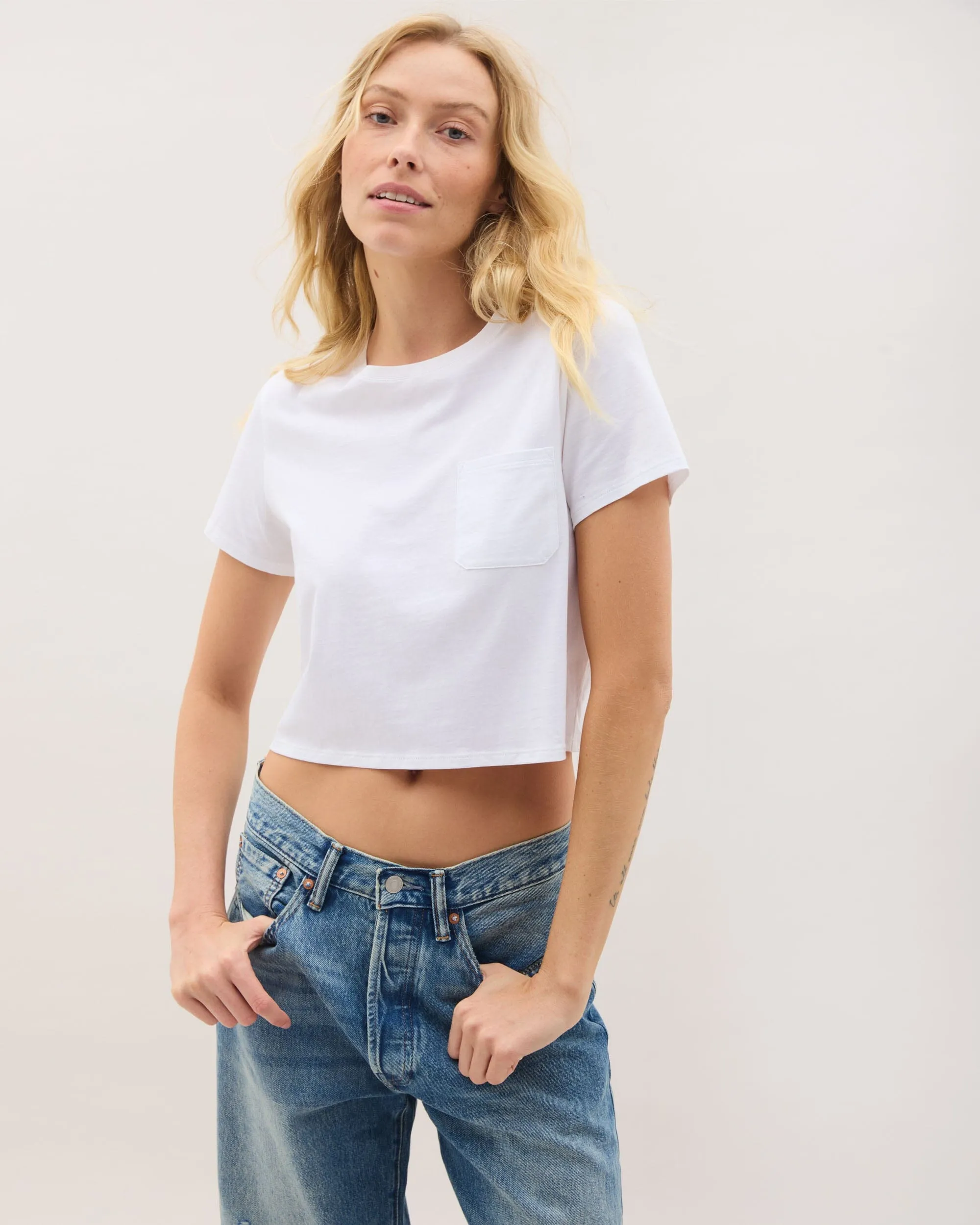 Mining - capable Women's Pima Boxy Crop Tee