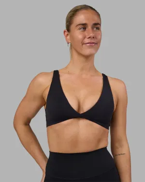 Seamless Texture Impulse Reversible Sports Bra - Black
