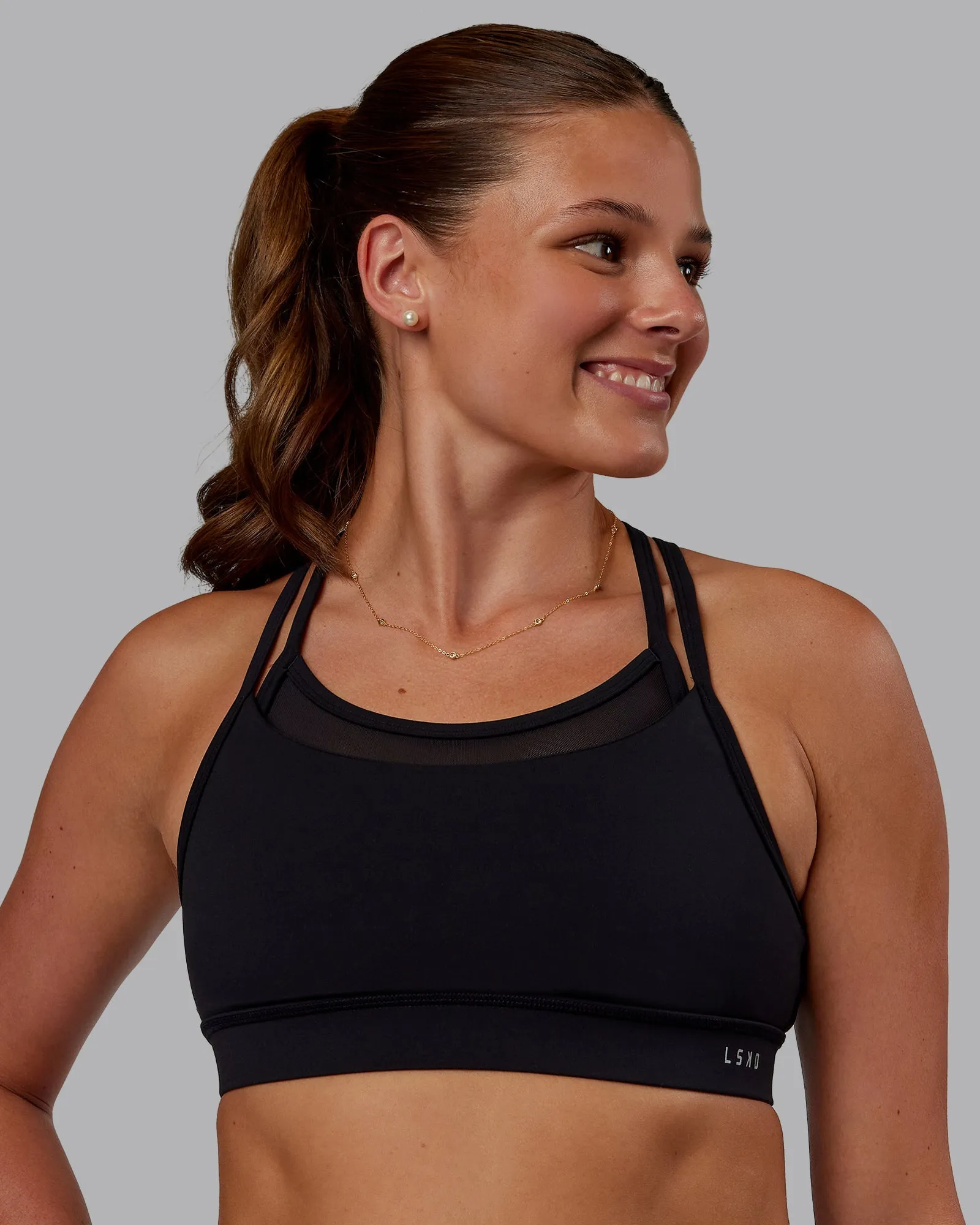 Soft seams Low-quality Genesis Layered Sports Bra - Black