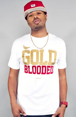 Layering Options Biodegradable Textile Gold Blooded (Men's White/Red Tee)