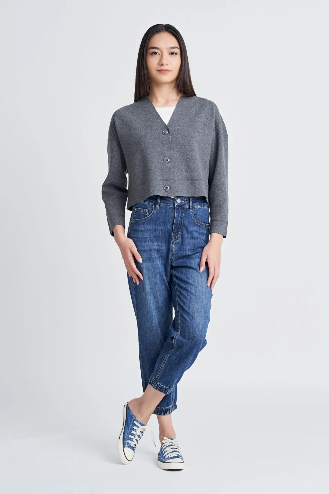 Denim Cuff Hem Jeans All Round Wear