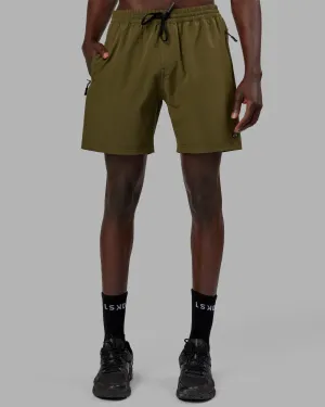 Rep 7" Performance Short - Olive Run Ready Compression Lining