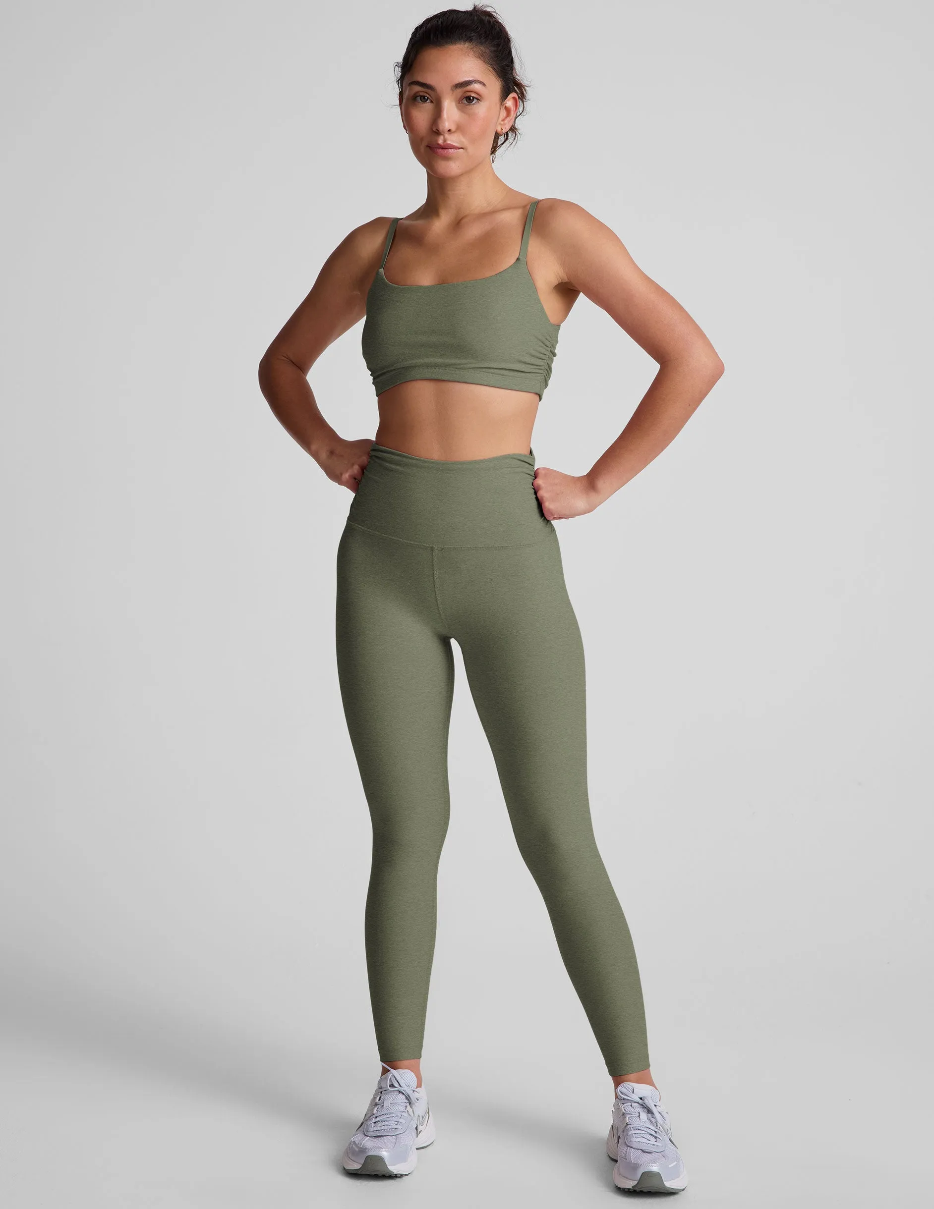 Mock neck Colorful active clothing Spacedye Raise The Barre Shirred Bra