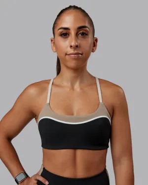 Buttoned seams Embrace Sports Bra - Black-Multi