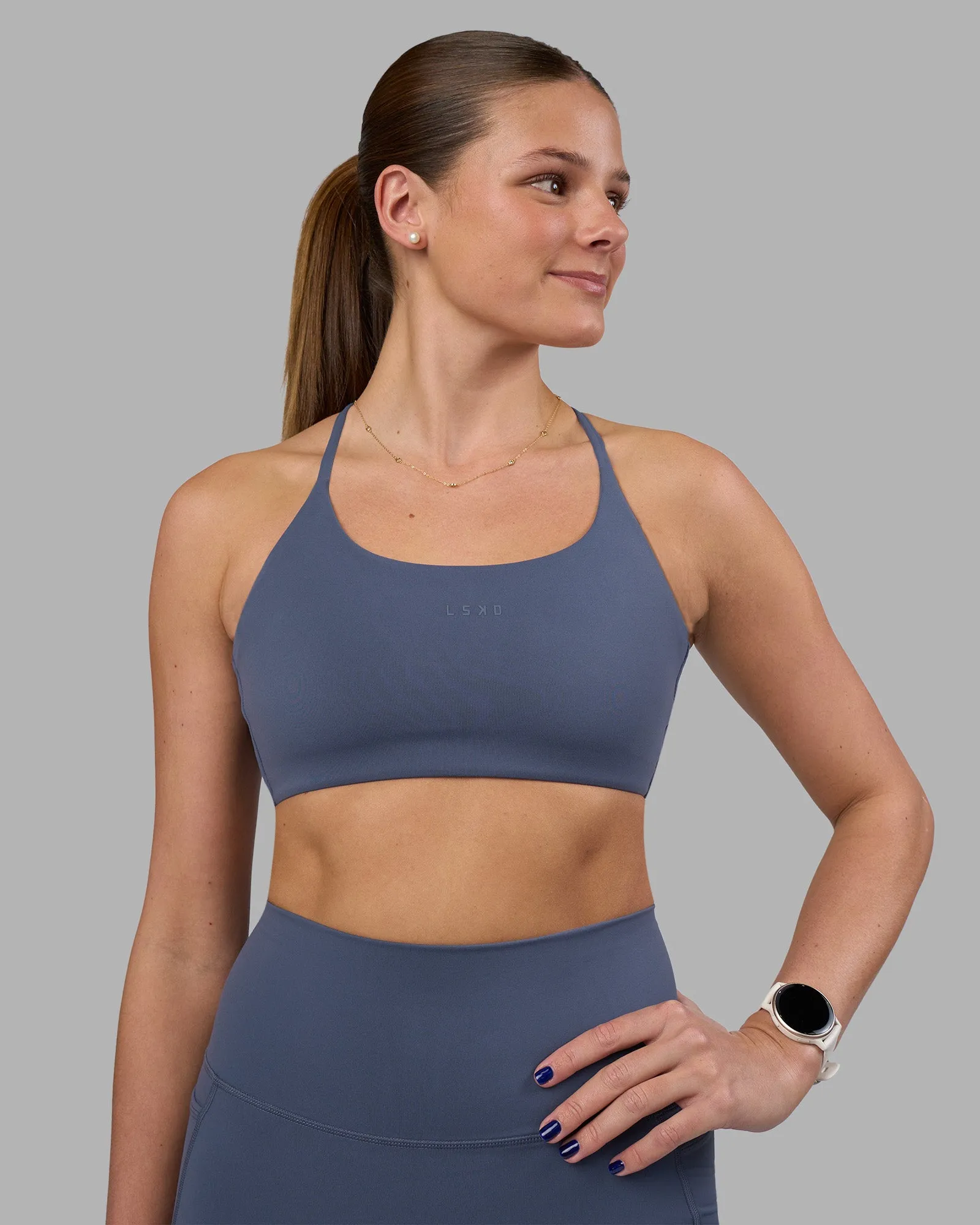 Twist Sports Bra - Night Shadow Performance Fabric Purple workout gear