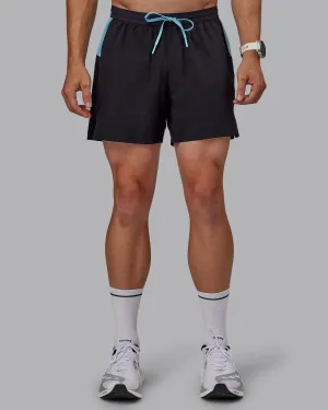 Pace 5" Lined Running Short - Black-Retro Blue Warm Vibe