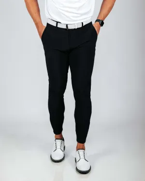 Men's Black Golf Jogger Layered Panel Ventilation No Snag Zipper Guard