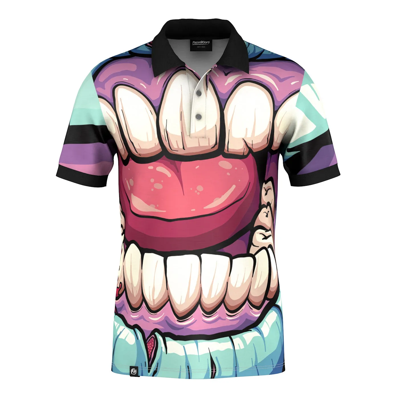 Zombie Mouth Polo Shirt Elegant Layer