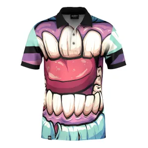 Tailored Comfort Double Layer Shoulder Zombie Mouth Polo Shirt