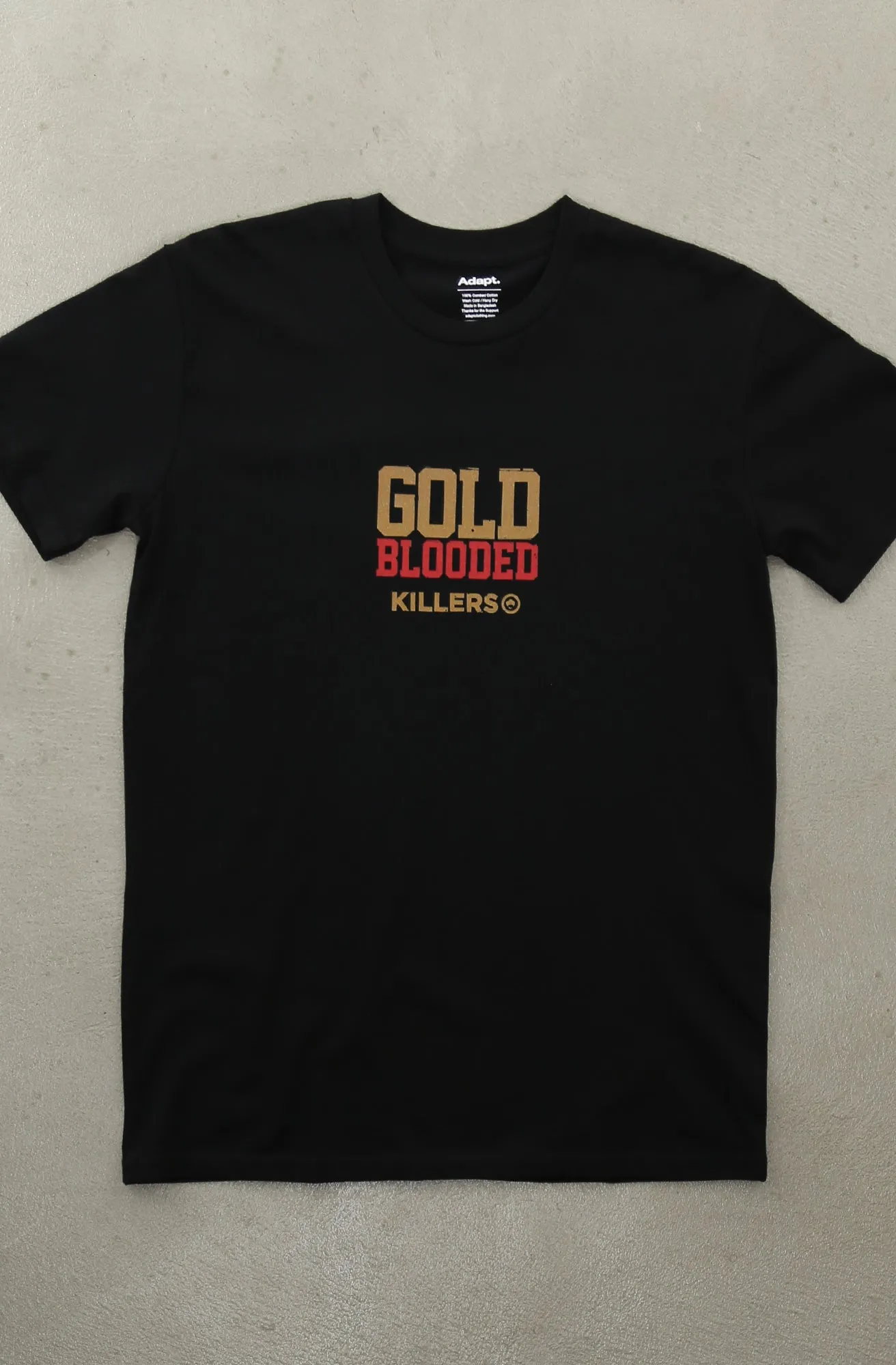 Day-to-Night Look MIGHTYKILLERS X Adapt :: Gold Blooded Killers (Men's Black/Red A1 Tee)