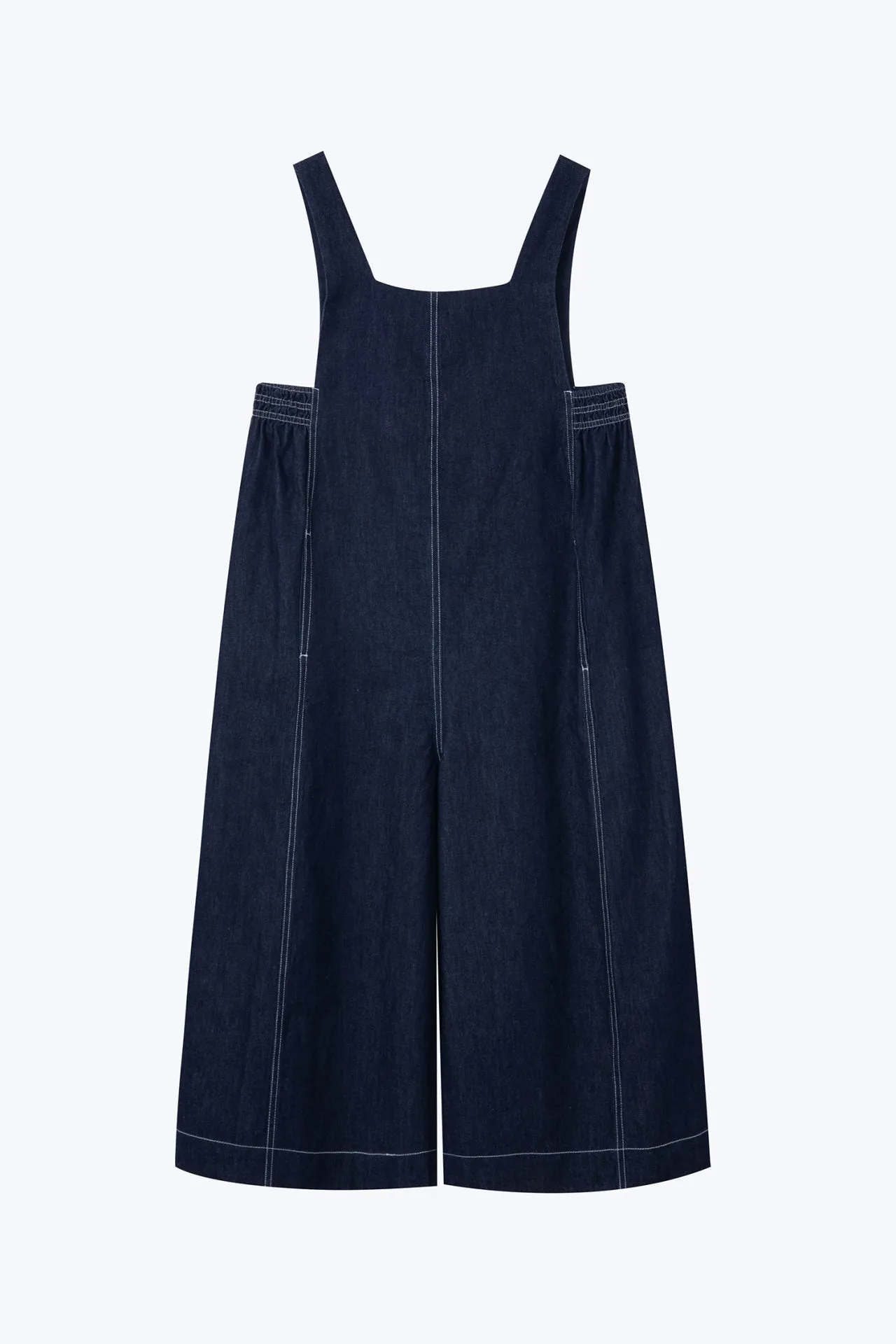 Denim Square Neck Jumpsuit - Dark Denim [AT] Basic Layers
