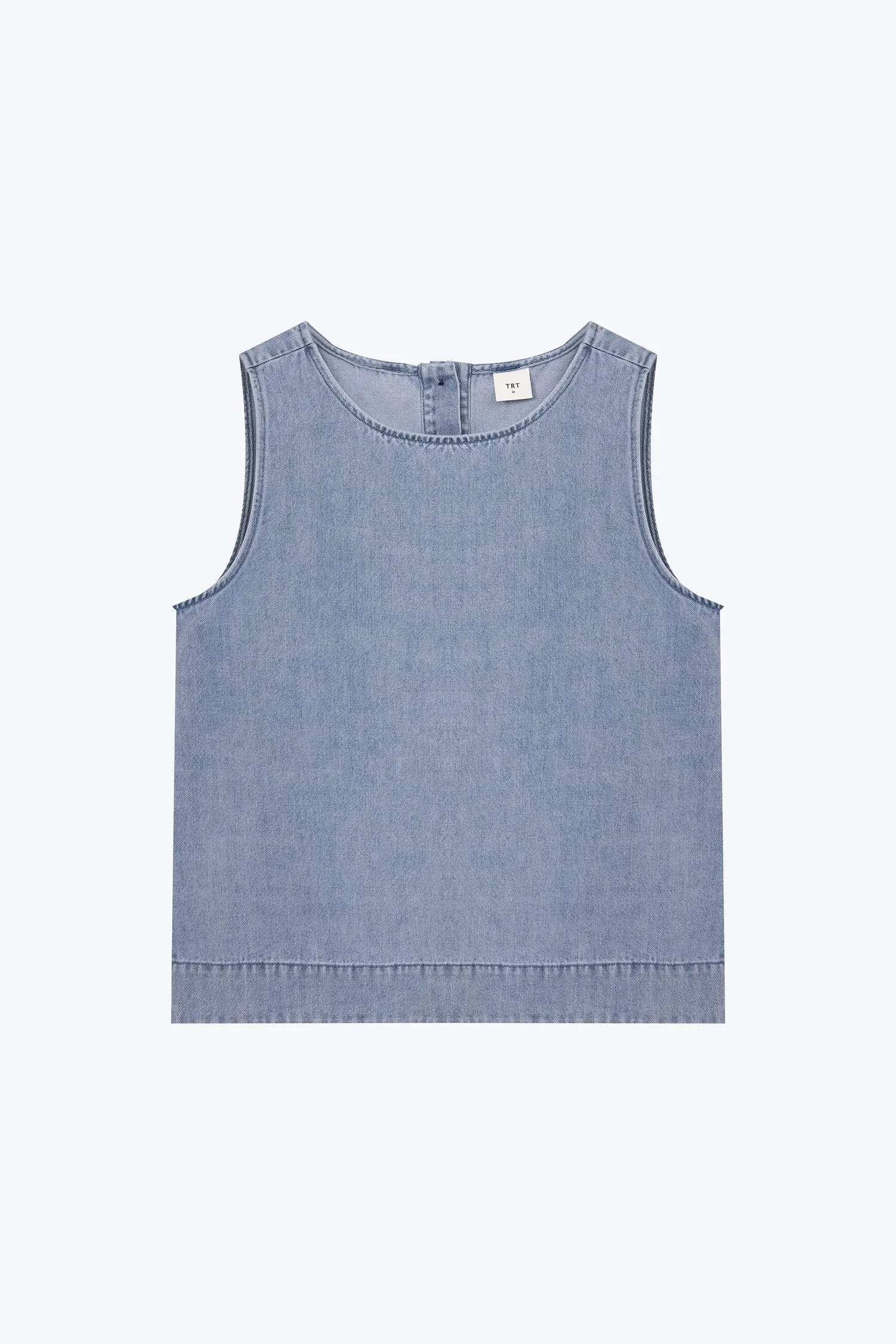 Denim Sleeveless Blouse - Denim Functional Casual
