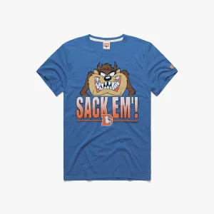 Looney Tunes Taz Sack Em' x Denver Broncos Comfortable Wear Recycled Polyester Blend