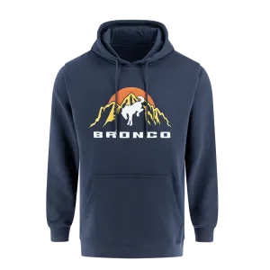 Polyester Material product watch punctuality Ford Bronco Mens Navy Blue Mountain Graphic Fleece Hoodie