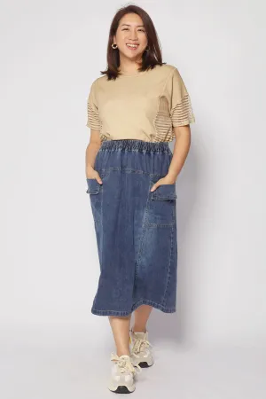 Modern Combo Classic Elegance Quint Pocket Denim Skirt