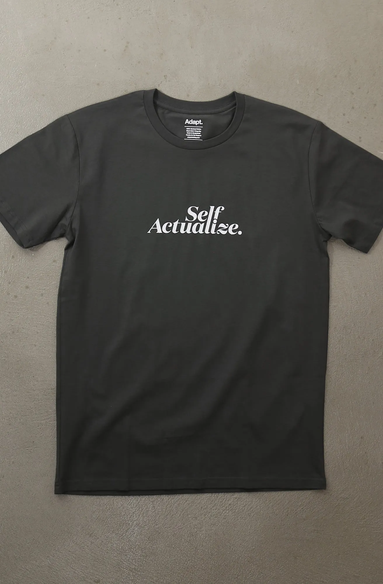 Moisture Wicking Fabric sporty and comfortable Self Actualize (Men's Charcoal A1 Tee)