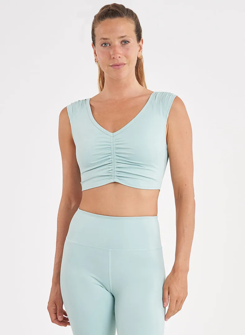 Welded seams Sheen Shirred Bra Top - FINAL SALE