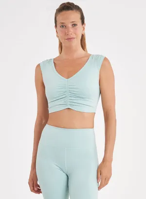 Sheen Shirred Bra Top - FINAL SALE Smooth seams Zipped