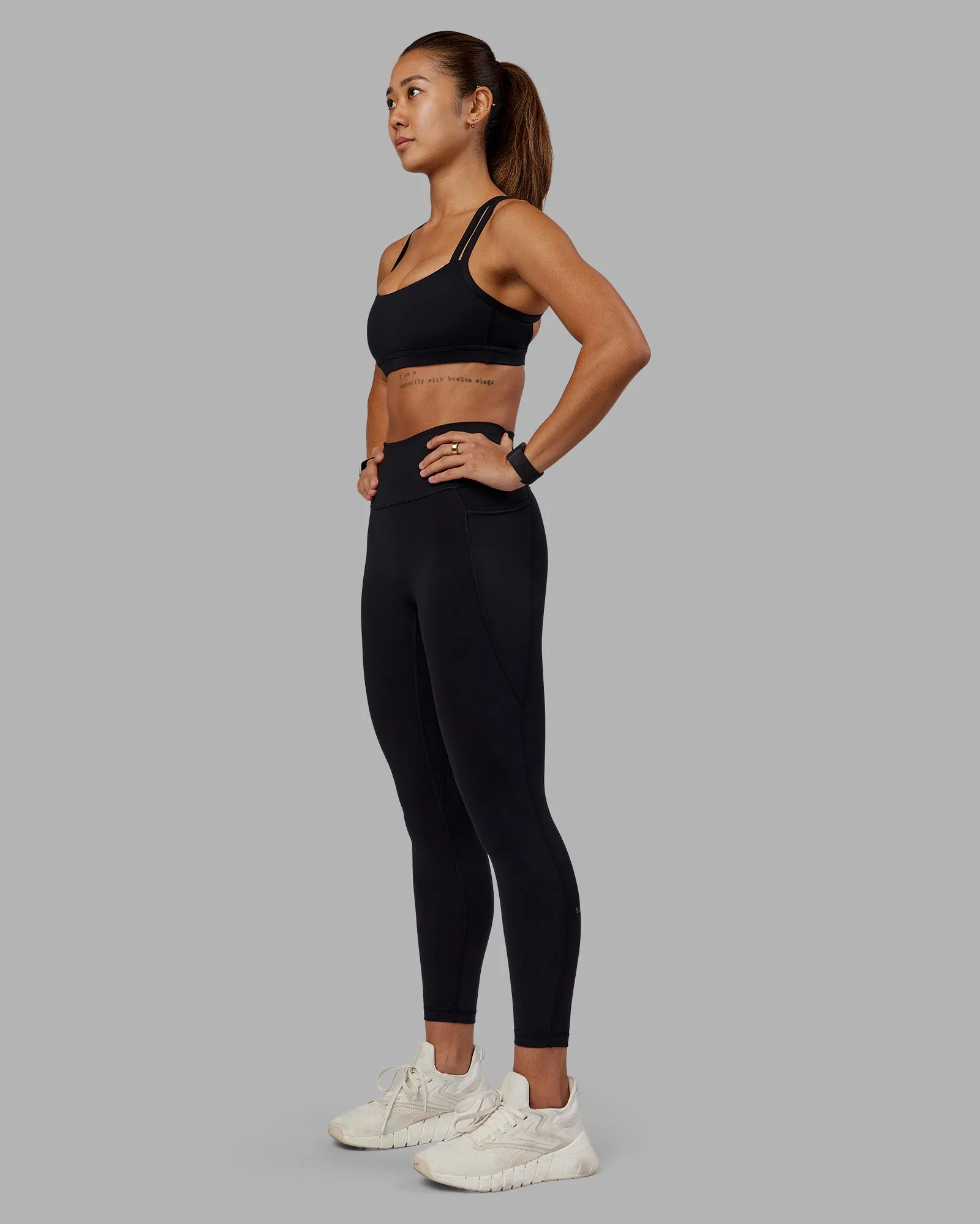 Fitness club attendees Thin straps seams Velocity Sports Bra - Black