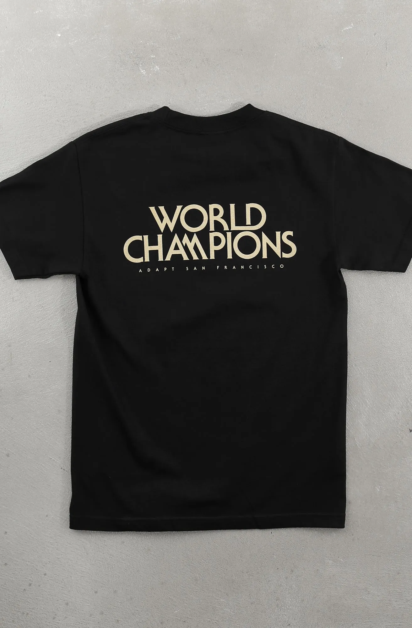 Organic Cotton Construction FadeResistantPrint Gold Blooded Serif (Men's Black Tee)