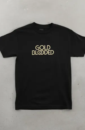 Gold Blooded Serif (Men's Black Tee) Floral freshness